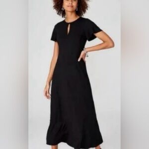 NWT J. Jill Wearever Collection Keyhole Long Black Dress Size Small Midi/Maxi